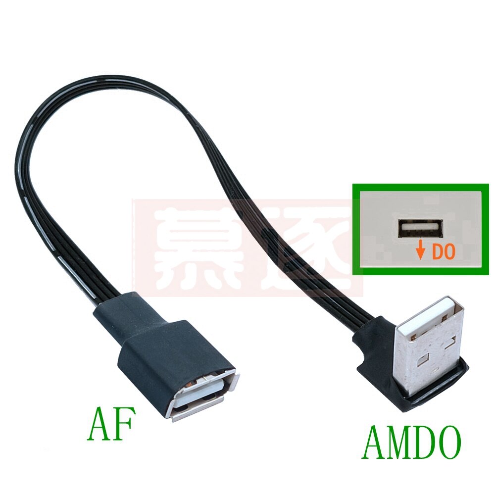 10cm 20cm USB 2.0 A męski na żeński 90 kątowy przedłużacz kabla USB2.0 męski na żeński prawy/lewy/dół/górny Czarny przewód: WHITE / 5 m