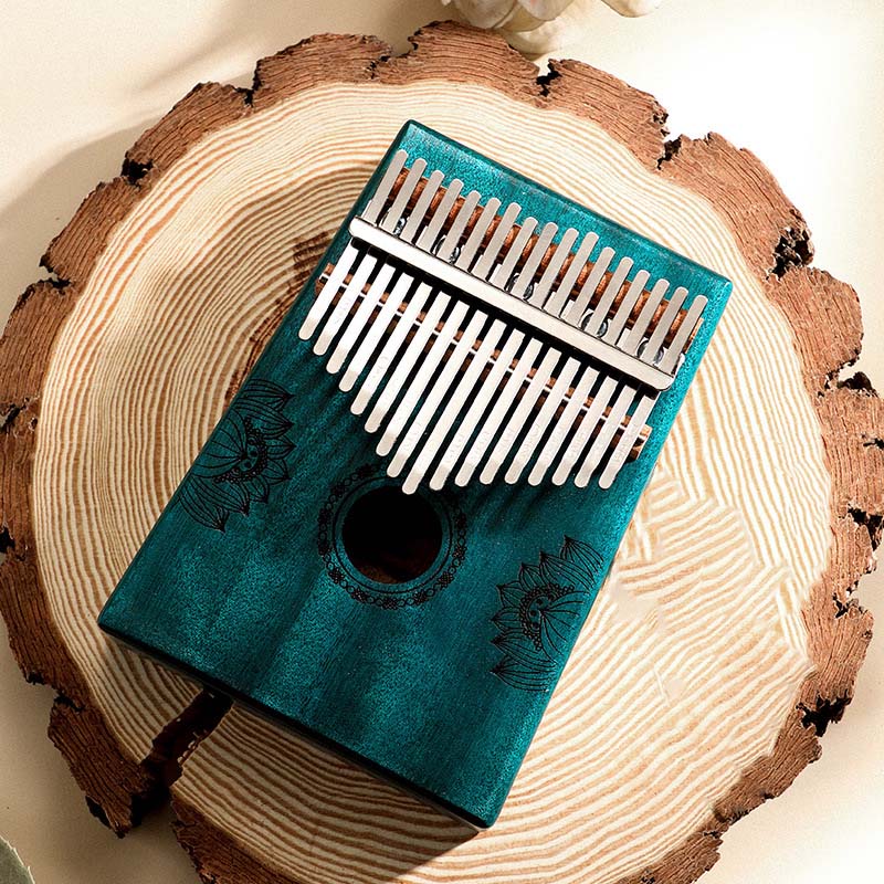 Portable 17 Key Kalimba Thumb Finger Piano Made By Single Board Wood Mahogany Mbira Body Calimba Musical Instrument