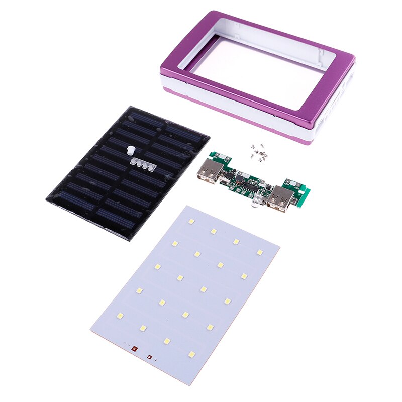 Draagbare 5X18650 Powerbank Pover Power Bank 18650 Zonne-energie Bank Case Diy Box Dual Usb Kit Telefoon Oplader zaklamp
