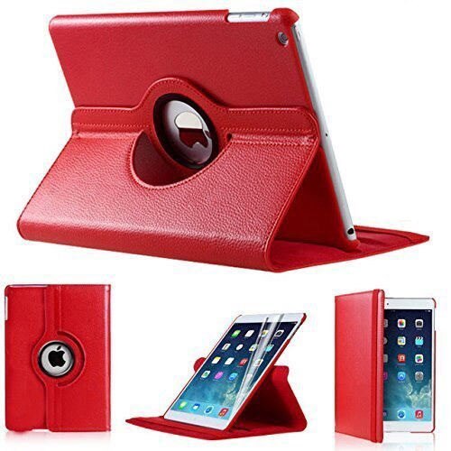 360 rotación Coque para iPad de de 9,7 5th 6th aire 1 2 DE AIRE caso magnético inteligente para automóbil dormir cubierta para iPad caso 360: Red