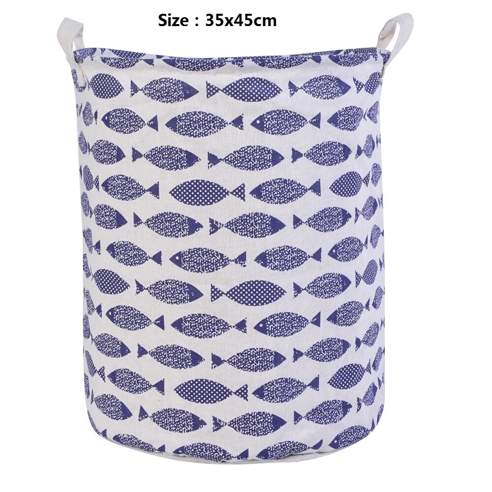 1pc Cotton And Linen Dust Collecting Bucket Hamper Washing Toy Dirty Clothes Storage Organizer Laundry Baskets Bin 35x45cm: E1 35x45cm
