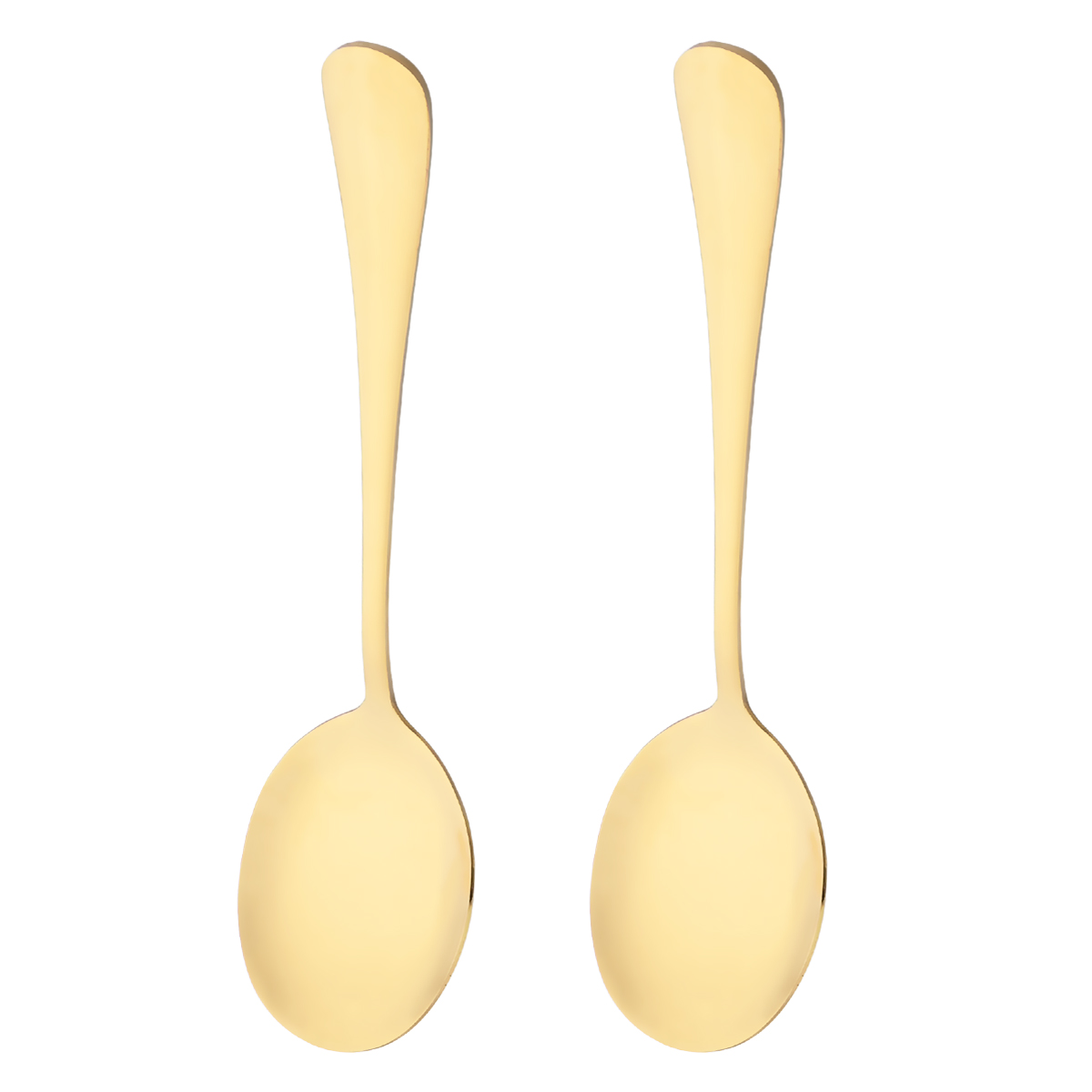 2Pcs Big Salad Serving Spoon Fork Set Mix Spoon Pot Porridge Tool Public Restaurant Serving Kitchenware Using Buffet Utensil: Gold B
