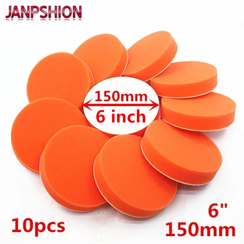 JANPSHION 10 ST 150mm Bruto Polijsten Buffing Pads 6 &quot;platte spons Auto Polijstmachine Schoon waxen Auto verf onderhoud care
