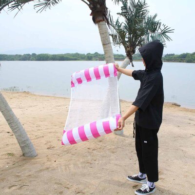 Summer Inflatable Floating Row Chair Pool Float Mattresses Beach Foldable Swimming Pool Fruit Chair Hammock Water Sport Mattress: stripe1