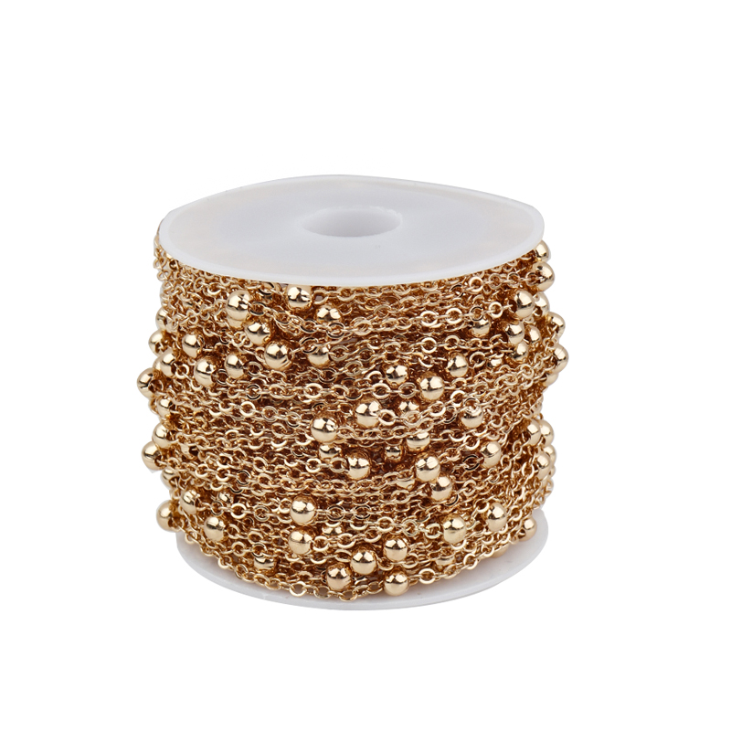 10 metros/rollo de cadena cruzada con cuentas de Metal, cuentas de 4mm, cadenas planas O para hacer joyería DIY, collares, pulseras, tobilleras, accesorios: Negro