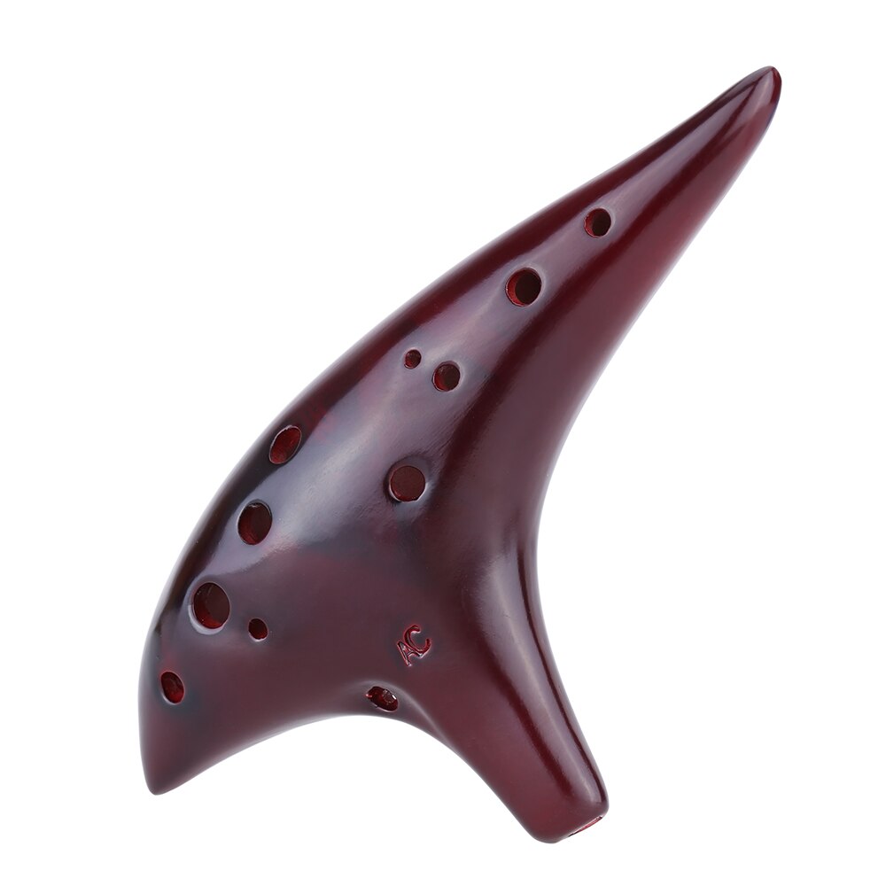 12 Hole Ceramic Ocarina Alto C Flute - Smoked Submarine Style - Musical Instrument for Beginners