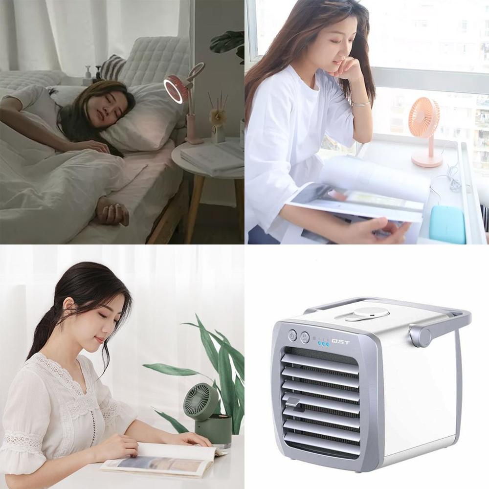 Mini Airco Luchtkoeler Persoonlijke Ruimte Luchtkoeling Usb Oplaadbare Airconditioning Light Desk Fan Luchtkoeler Artic Air