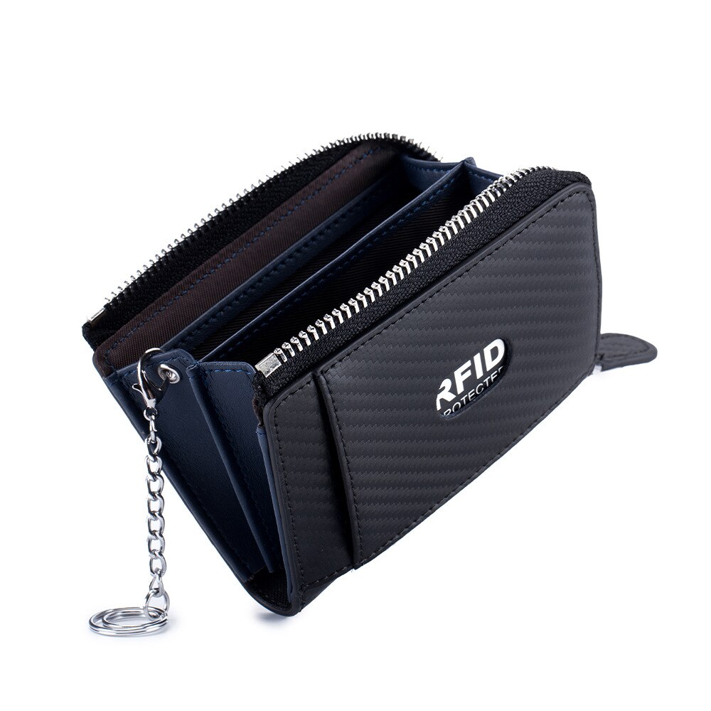 Visitekaartje Case Rfid Portemonnee Voor Creditcards Tas Vrouwen Portefeuilles Split Lederen Kleine Kaart Tas Vrouw Mini Portemonnee Id kaarthouder: Dark Blue