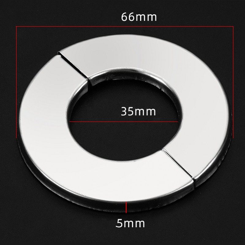 Stainless Steel Water Pipe Faucet Decorative Cover Self-Adhesive Faucet Water Pipe Wall Cover Chrome Finish Bathroom Accessories: 66x35mm