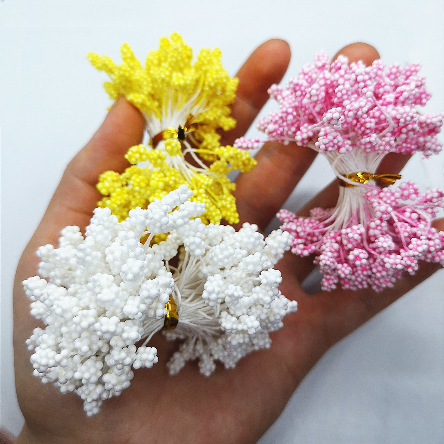 1000pcs 5mm/0.19inch Artificial Flowers Stamen Happy Birthday Party Decoration Wedding Decoration Flores Artificiale Dec