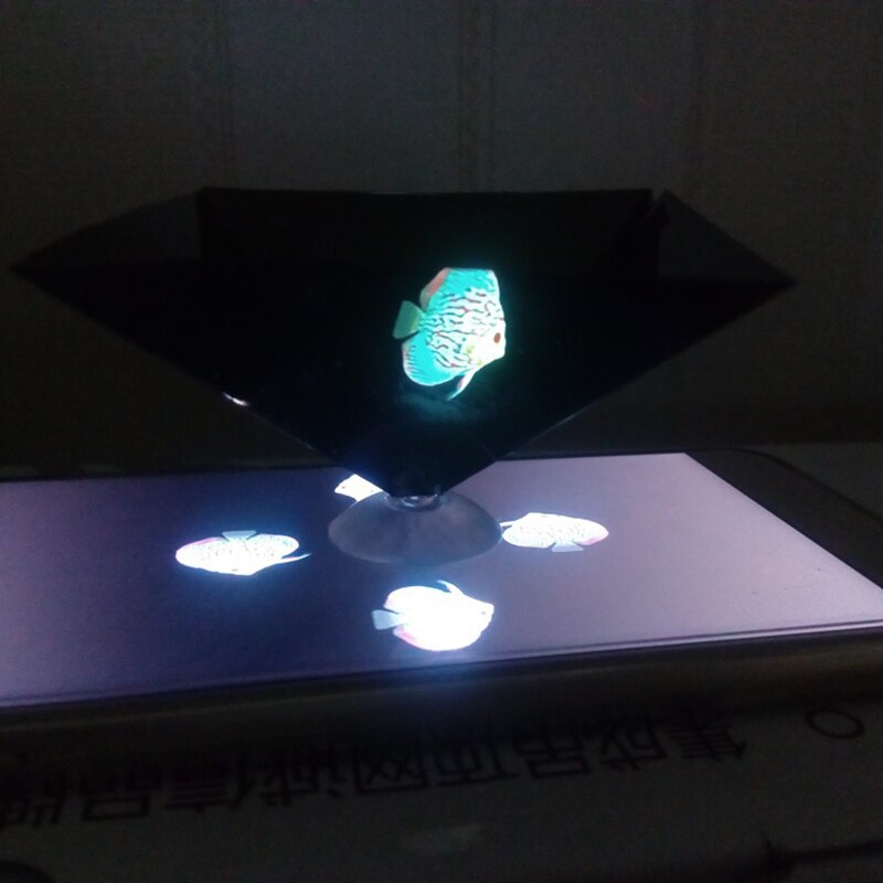 3D Holographic Projection Hologram Pyramid Display Projector Video Stand Universal For Smart Mobile Phone