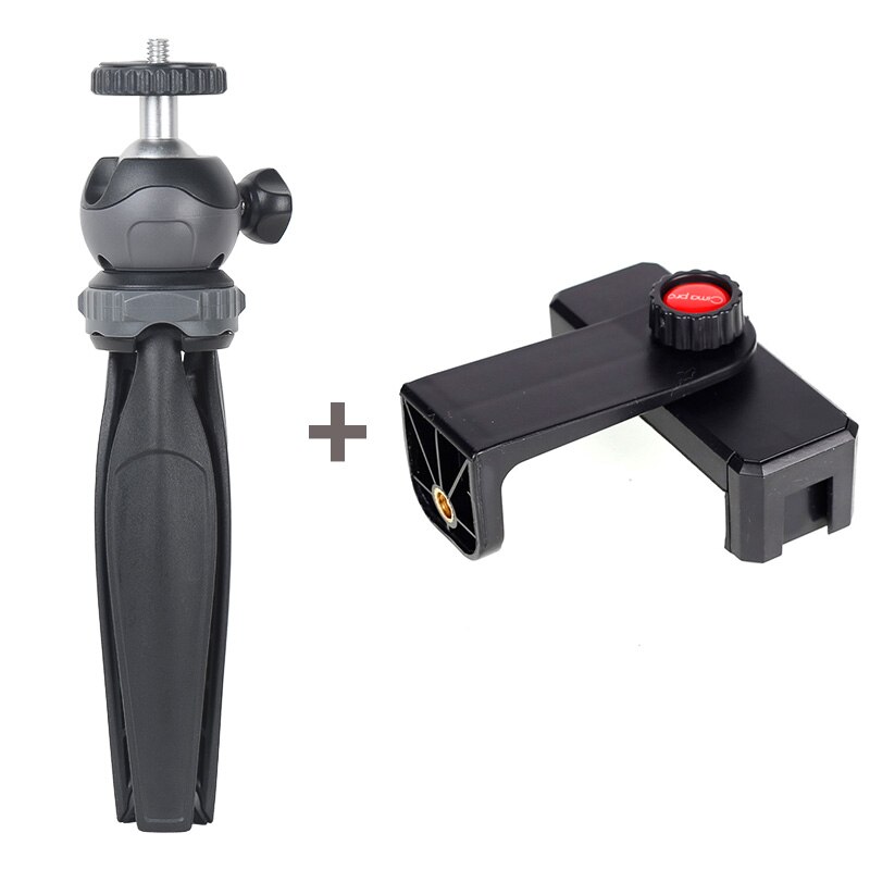 XILETU XS20 Mini Tabletop Tripod Desktop Phone Holder Stand with Clip and Ball Head for iPhone Cell Phone Smartphone DSLR Camera