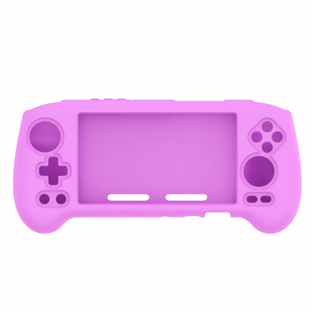 For ANBERNIC RG556 Game Console Soft Silicone Case -proof Shockproof Protective Cover + Tempered Film 9H HD Screen Protector: green