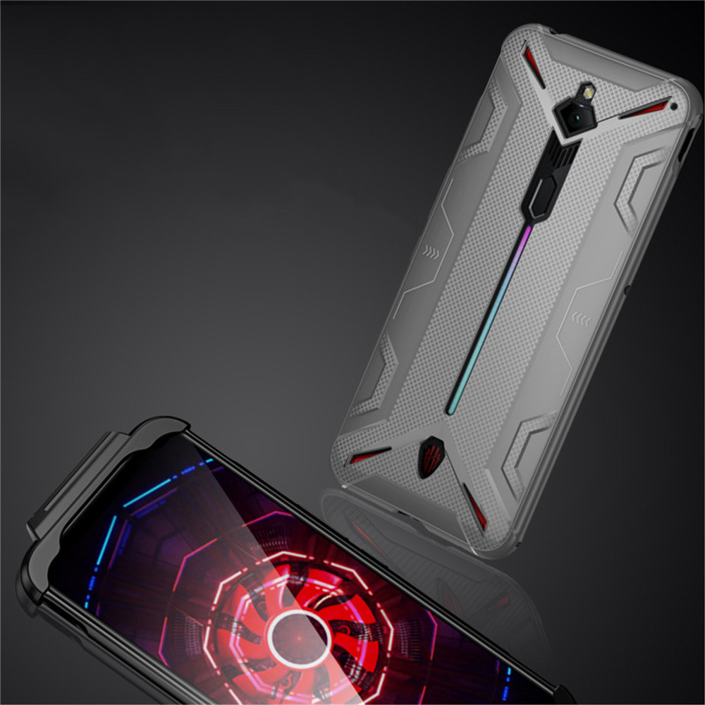 Schokbestendig Smartphone Beschermende TPU Case voor Nubia Red Magic 3 Case Warmteafvoer Cover Ondersteuning Gamepad voor Red Magic 3 case: Gray