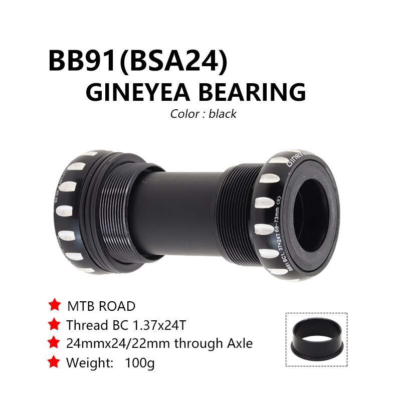 BB91 BB92 BSA30 Ceramic Bearing Bottom Bracket Sealed Bearing Thread/Press-in for Shimano SRAM 24-22mm MTB Road Bike Cranksets: BB91(reducer ring)