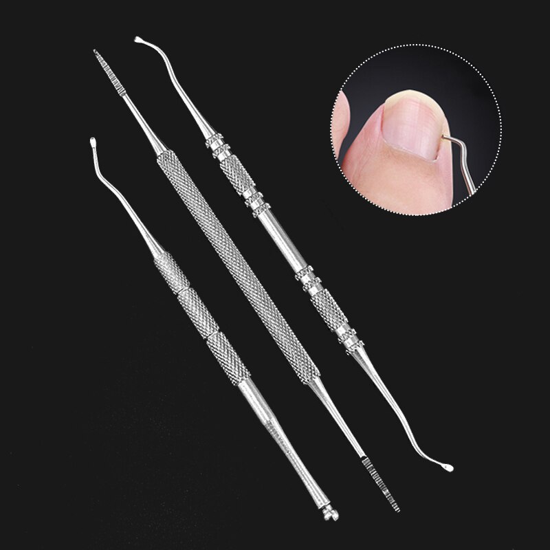 1PCS Double Ended Toe Nail File Stainless Steel Ingrown Toe Correction Lifter Files Pedicure Toenails Care Clean Manicure Tools