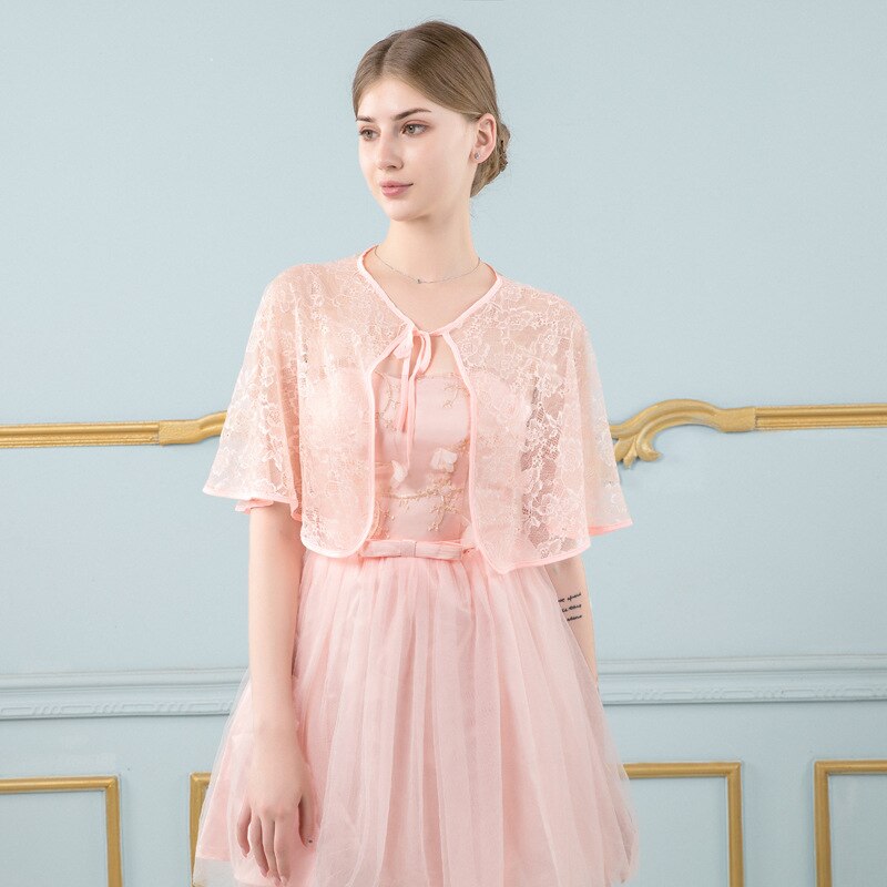 Veste de mariée élégante en dentelle, boléro, à la , châle, Cape de mariée, collection été: Rose