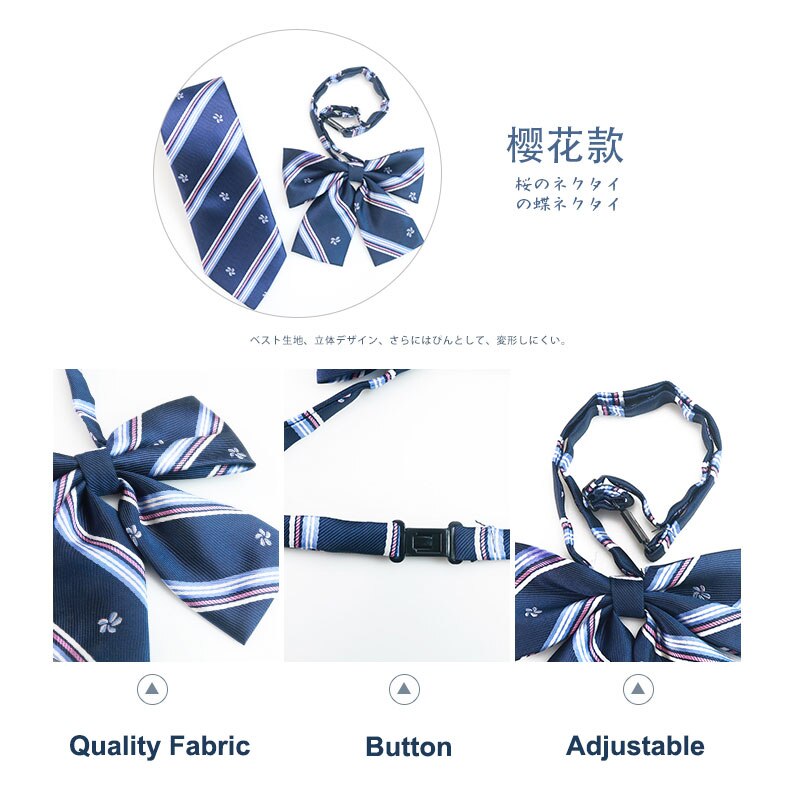 Pajarita con estampado a rayas DK JK uniforme japonés/coreano accesorios de uniforme escolar corbata de lazo corbata para niña ajustable