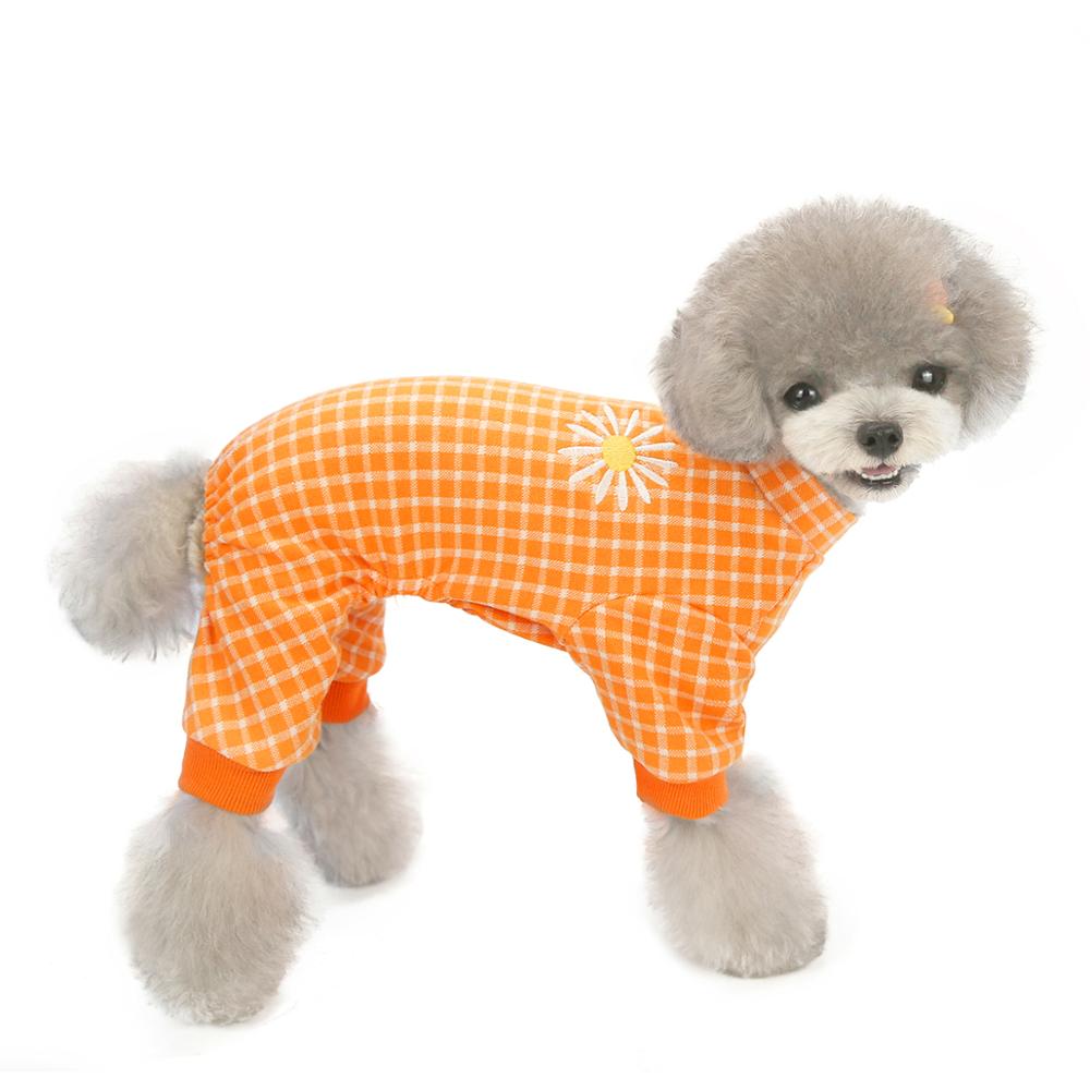 Mooie Kleine Honden Pyjama Vier Poten Honden Kat Kleding Puppy Jumpsuit Voor Hond Jas Voor Chihuahua Honden Plaid kleding