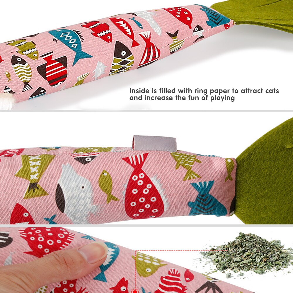 Pet Cat Toy Simulation Interactive Rocking Bouncing Plush Floppy Fish USB Charging Chewing Play Biting Supplies