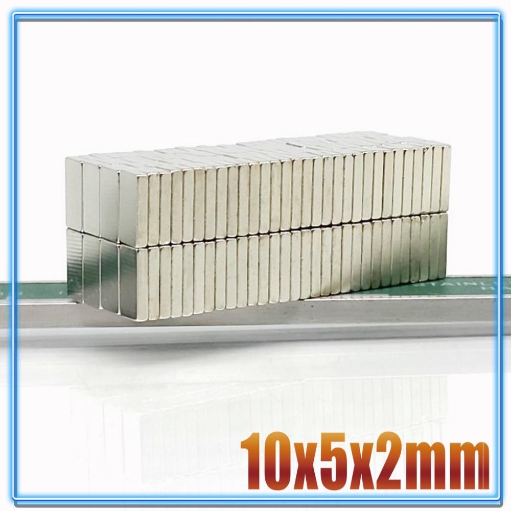 Imán Rectangular de 10x5x1, 10x5x2, bloque N35, permanente, superpotente, 10x5x1, 10x1, 10x5x5x2, 20/50/100/200 Uds.