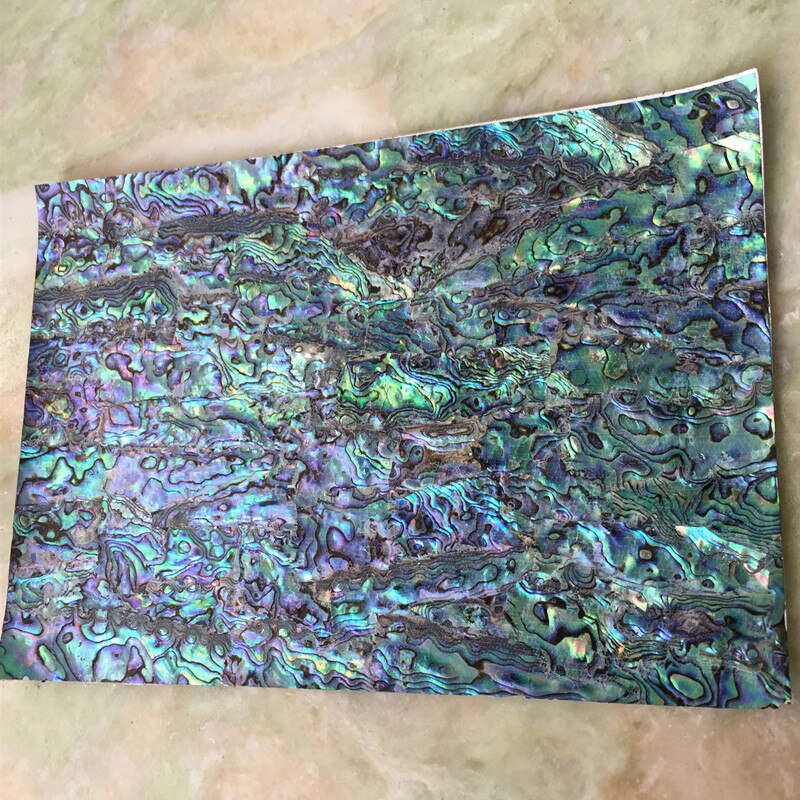 Flexible Zealand abalone paua shell mother of pearl laminate sheet veneer self-adhesive sticker backing Size240mm/140mm