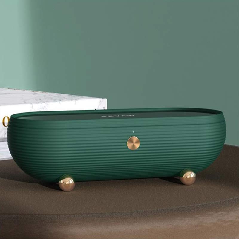 Household Ultrasonic Cleaner 45kHz Portable Retro Cleaning Machine Watch Glasses Jewerly Personal Care Ultrasonic Cleaner Device: Green