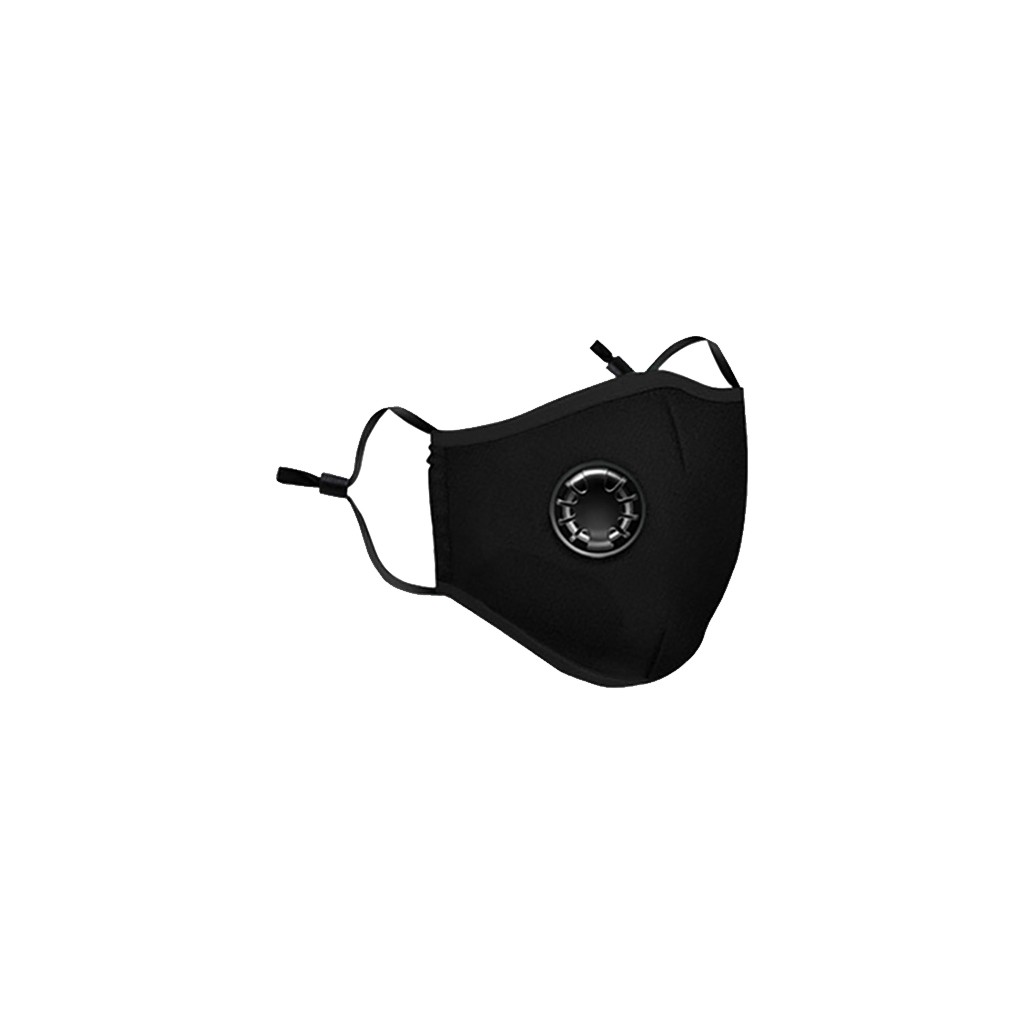 # H20 algodão pm2.5 anti haze máscara facial com válvula de respiração anti-poeira boca máscaras filtro de carvão ativado respirador boca-muffle: Black
