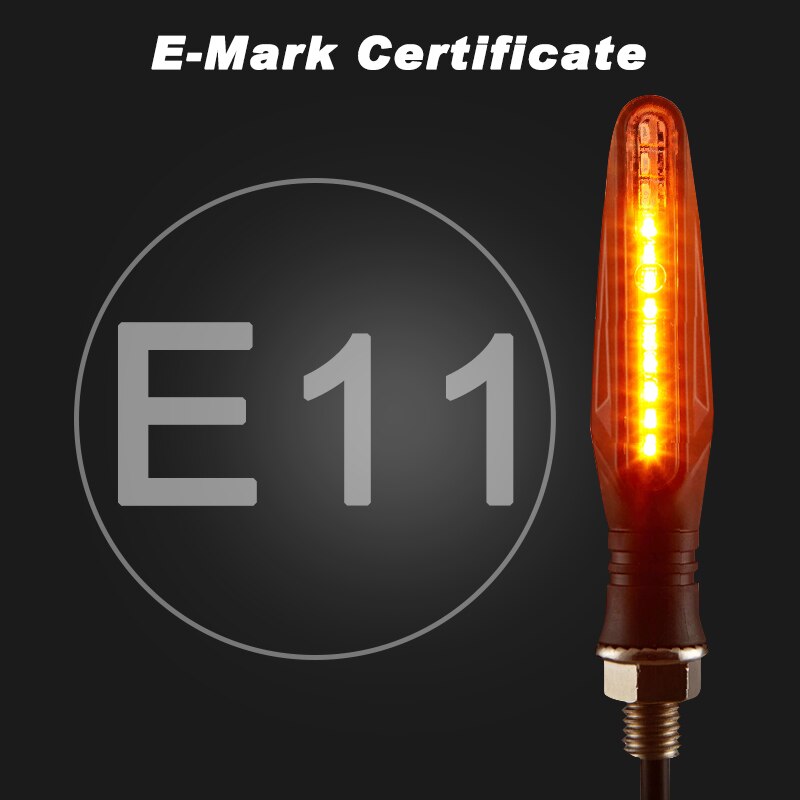 Luz LED de intermitentes E11 para motocicleta, luces traseras de frenado, intermitente de agua fluida, DRL, intermitente, IP68, flexible, 335SMD