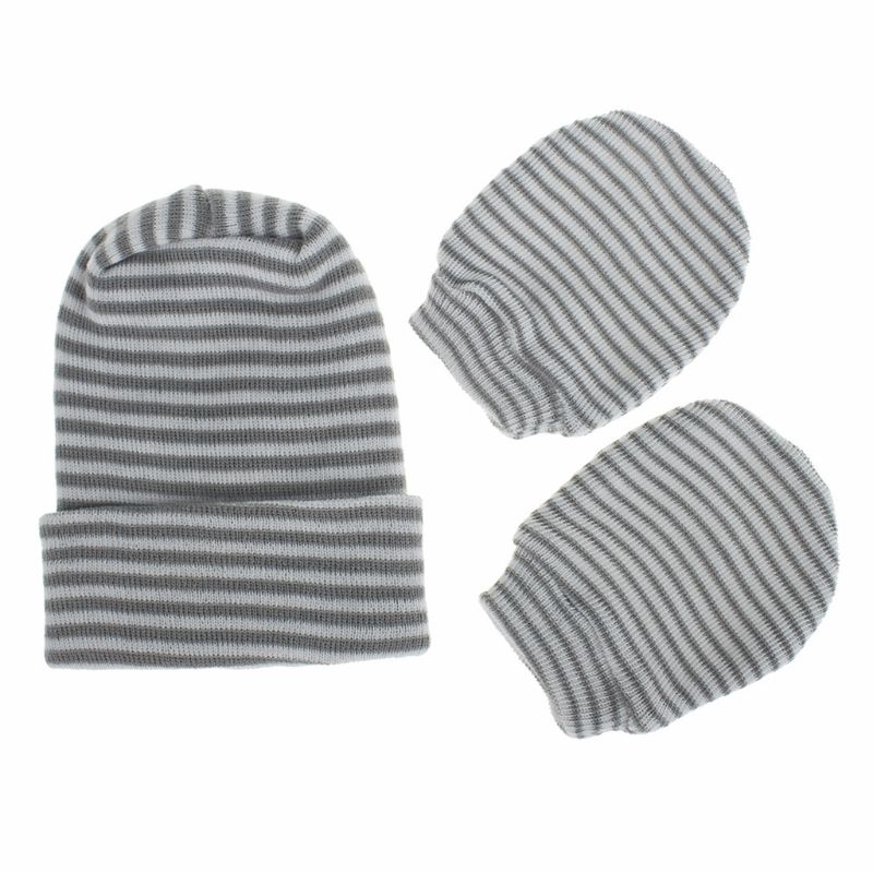 2 pièces bébé anti-rayures coton gants Double couches ensemble de chapeaux mitaines casquette Kits N1HB