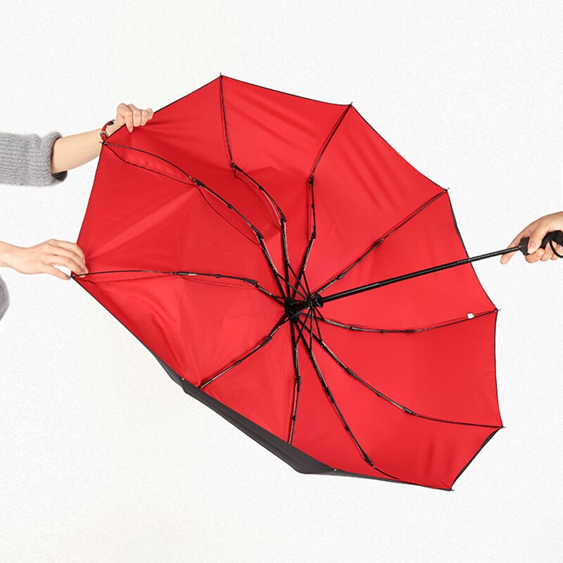 Three Folding Automatic Umbrella Rain Women Auto Luxury Big Windproof Umbrellas academy Men Double layer 10 Ribs Large Parasol