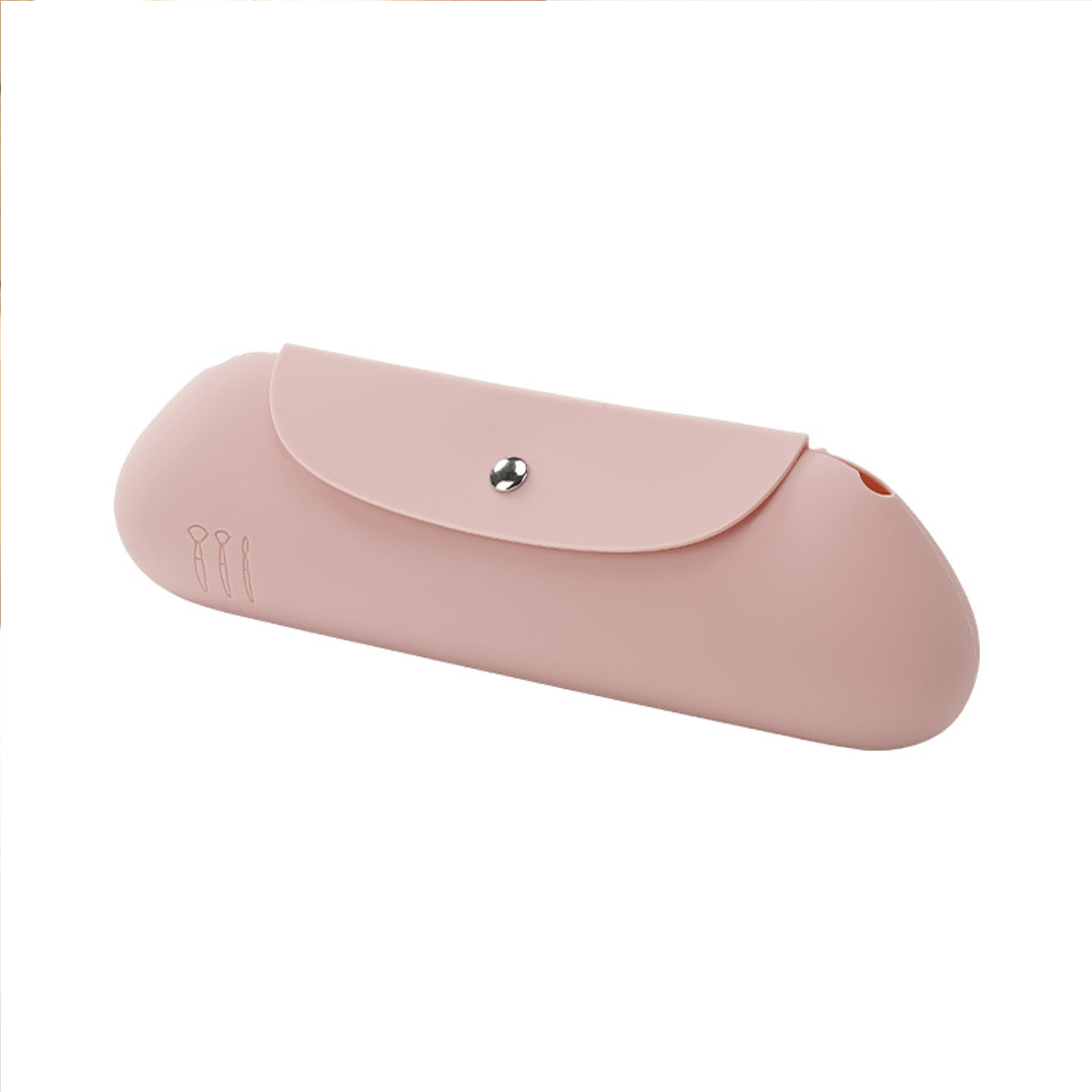 Silicone Magnetic Closure Travel Cosmetic Bag Makeup Brush Bag: Pink