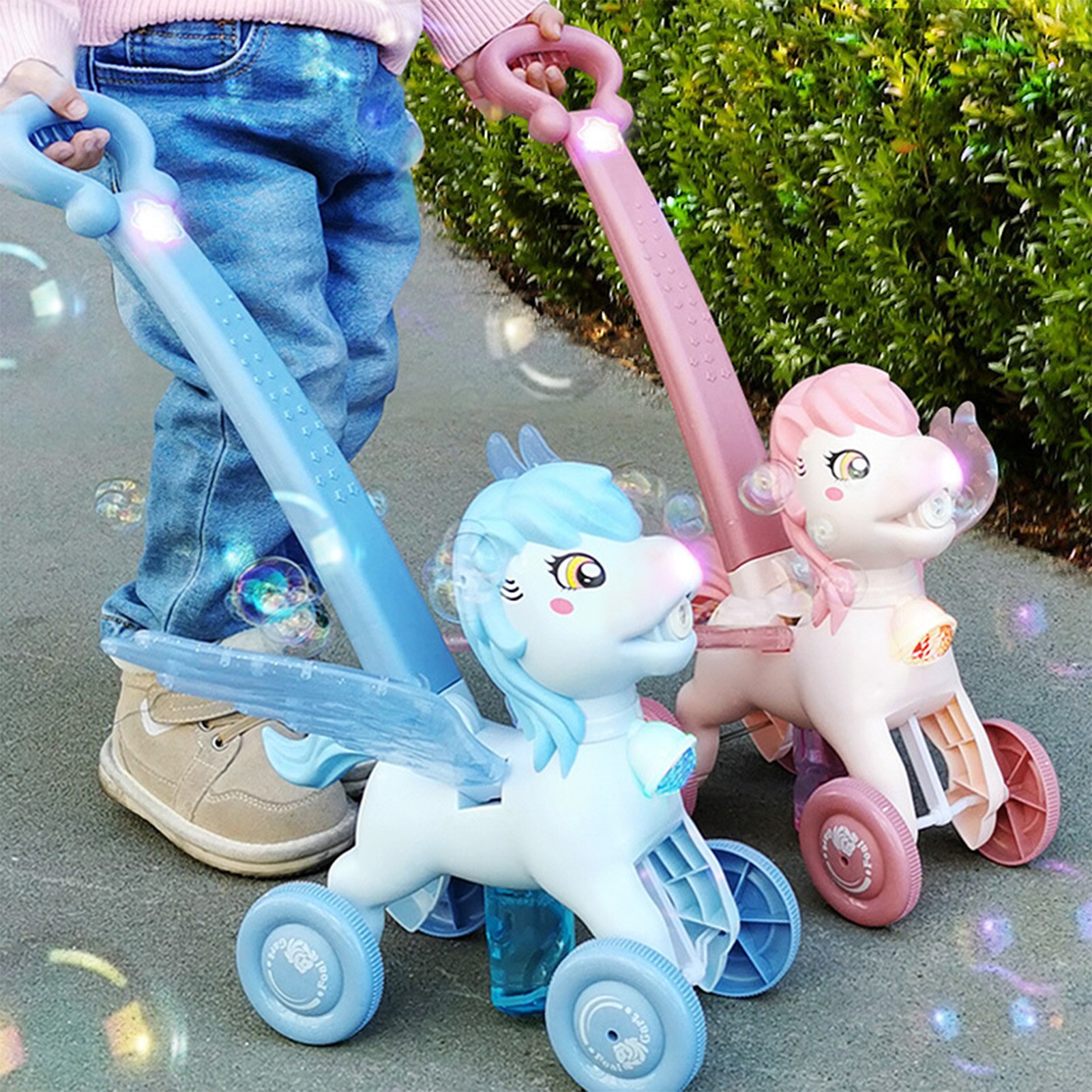 Kinderen Bubble Blazen Push Speelgoed Outdoor Elektrische Bubble Automatische Blazen Machine Kinderen Hand Push Leuke Dier Bellen Maker Speelgoed