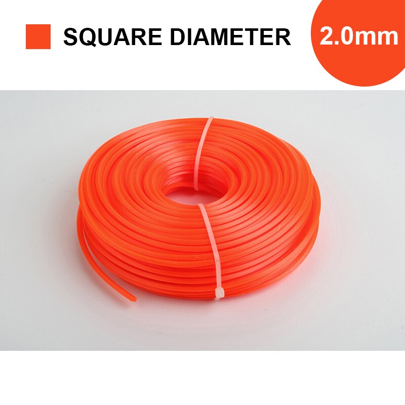 Agriculture Brushcutter Nylon Rope Tools Wire Accessories Circle and Square 70m Cutting Garden Trimmer Line 2.0/2.4/2.7/3.0mm: 2.0mm square diamete