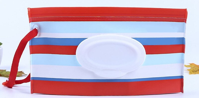 Portable Baby Wet Wipes Storage Bag Stroller Carrying Case Easy Carry Snap Strap Wipes Container Clamshell Cosmetic Pouch: Style 12