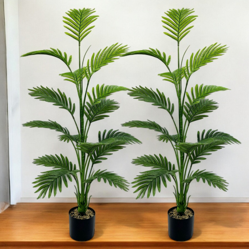 Grote kunstpalmplant15Blad - Perfecte keuze voor huis- en kantoordecoratie, binnen- en buitengebruik, exclusief wastafel