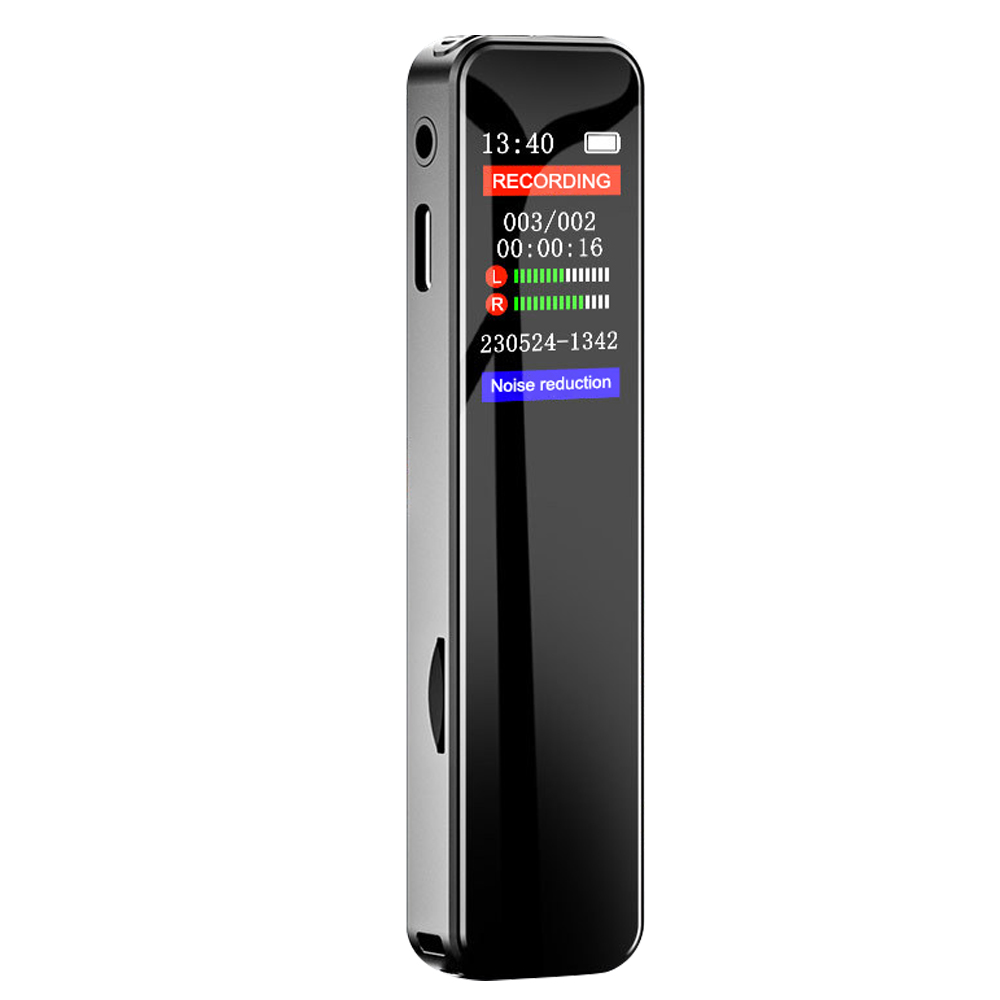 Gravador de áudio digital ativado por voz wav 1536kbps tipo-c gravação de longo tempo um botão para gravar ditaphone: Default Title