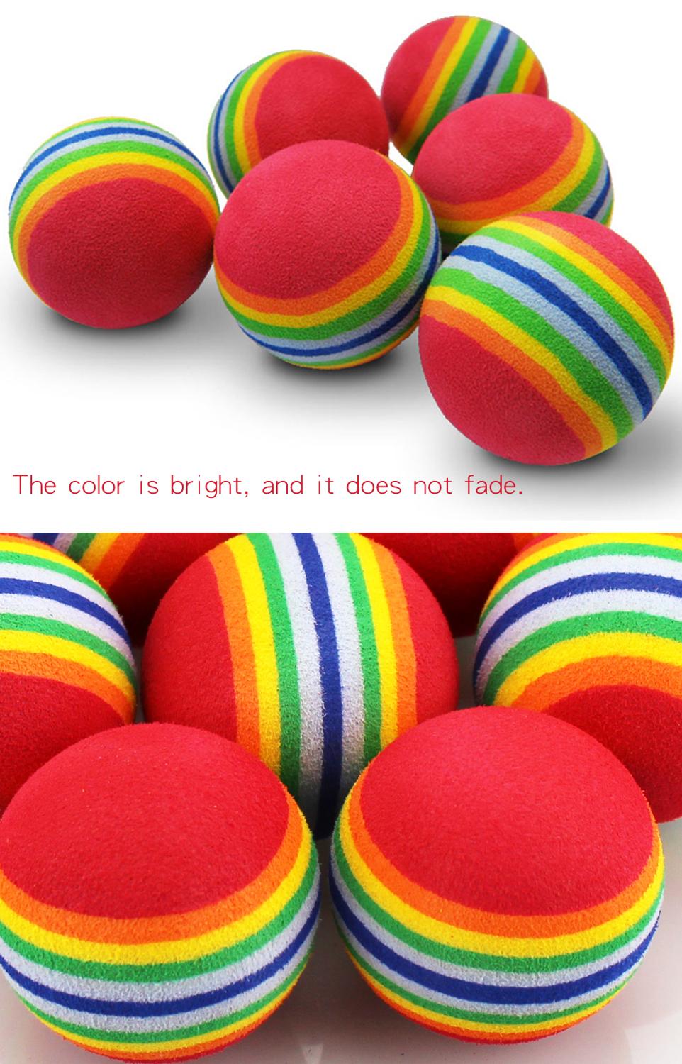 50 Stks/zak Eva Foam Golfballen Regenboog Streep Rood/Blauw/Gele Spons Indoor Praktijk Golfbal Training Aid