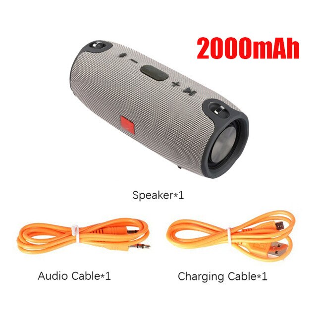 Høy effekt 40w bluetooth høyttaler vanntett bærbar søyle super bass stereo for datamaskin pc-høyttalere med fm-radio bt aux tf: Grå