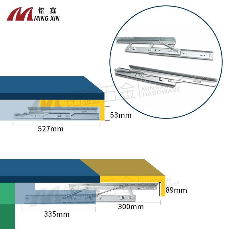 Dining Table Retractable Spring Foldable Side Edge Height Adjustable round Table Square Table Automatic Contraction Rail Expand