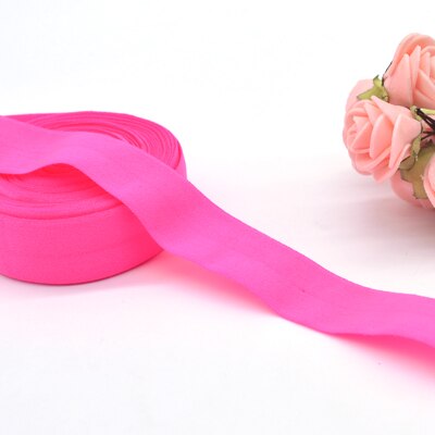 3/4 ''(20mm) matt kleur binding tape elastische lint singels trim kant effen hoofddeksels handgemaakte DIY decoratie ambachten: rose 406