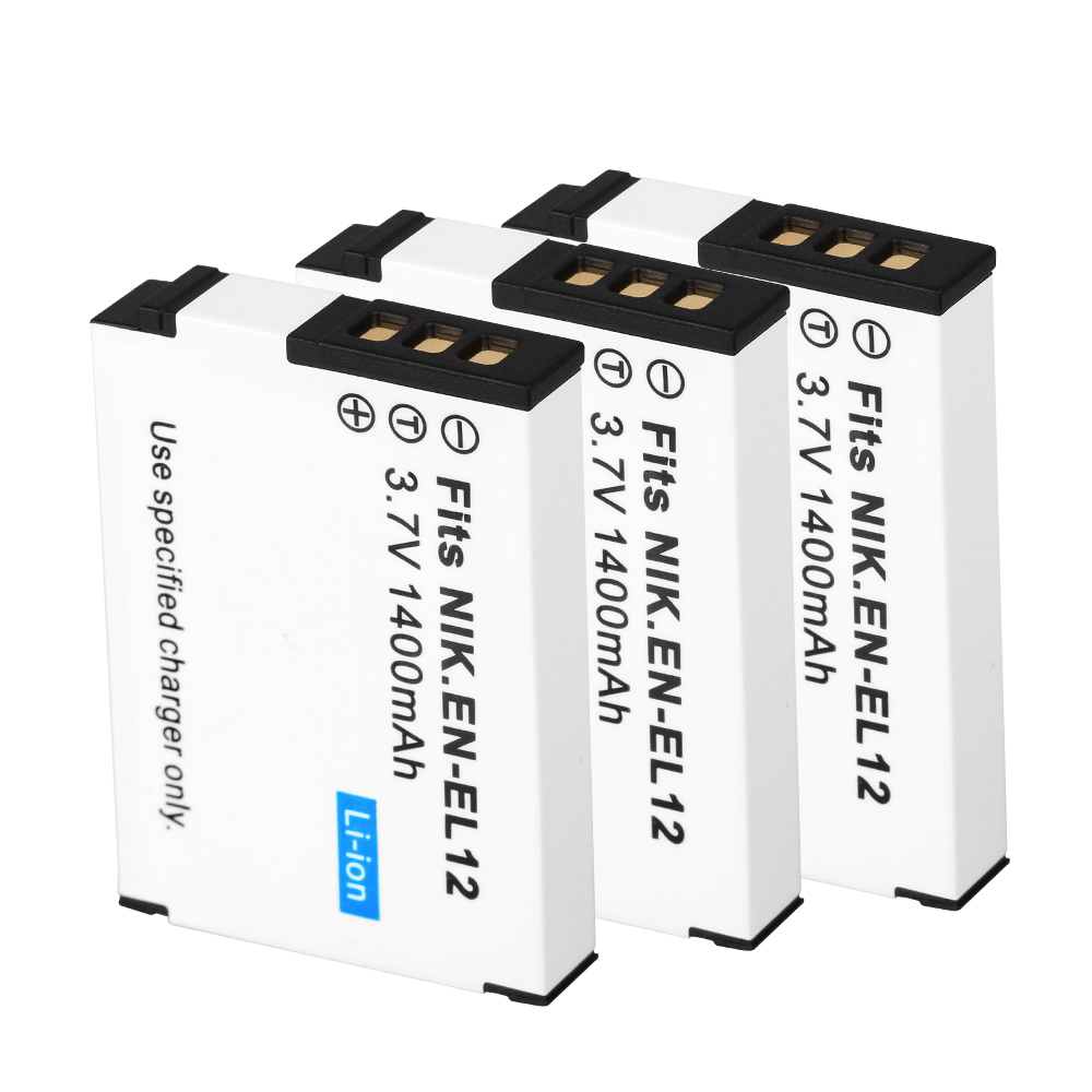 Batería EN-EL12 EN EL12 de 1400mAh para Nikon CoolPix S610 S610c S620 S630 S710 S1000pj P300 P310 P330 S6200 S6300 ENEL12: Azul