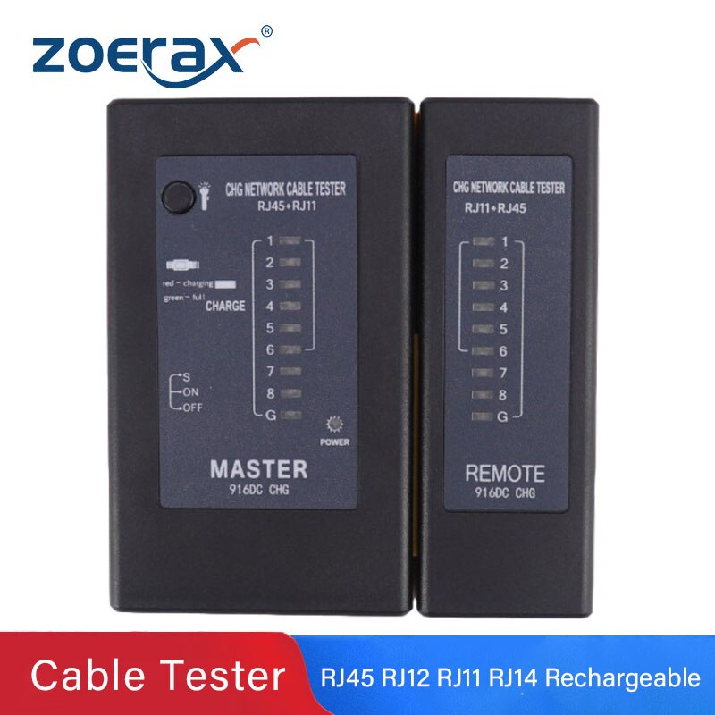 Zoerax Wiederaufladbare Netzwerk Kabel Tester RJ45 RJ11RJ12 Netzwerk LAN Ethernet RJ45 Kabel Tester LAN Vernetzung Werkzeug netzwerk Reparatur: wiederaufladbar