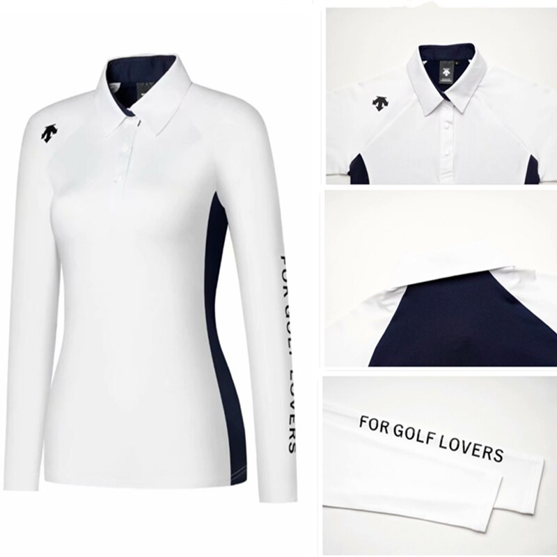 Kvinders sportsbeklædning langærmet golf t-shirt 2 farver golf tøj s-xxl vælg fritid golf tøj