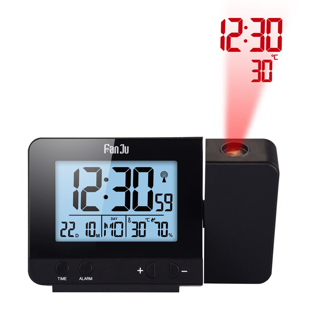 LED Projection Digital Clock USB Charging Dual Alarm Clock with Temperature Humidity Bedroom Tabletop Decoration Sleep Timer