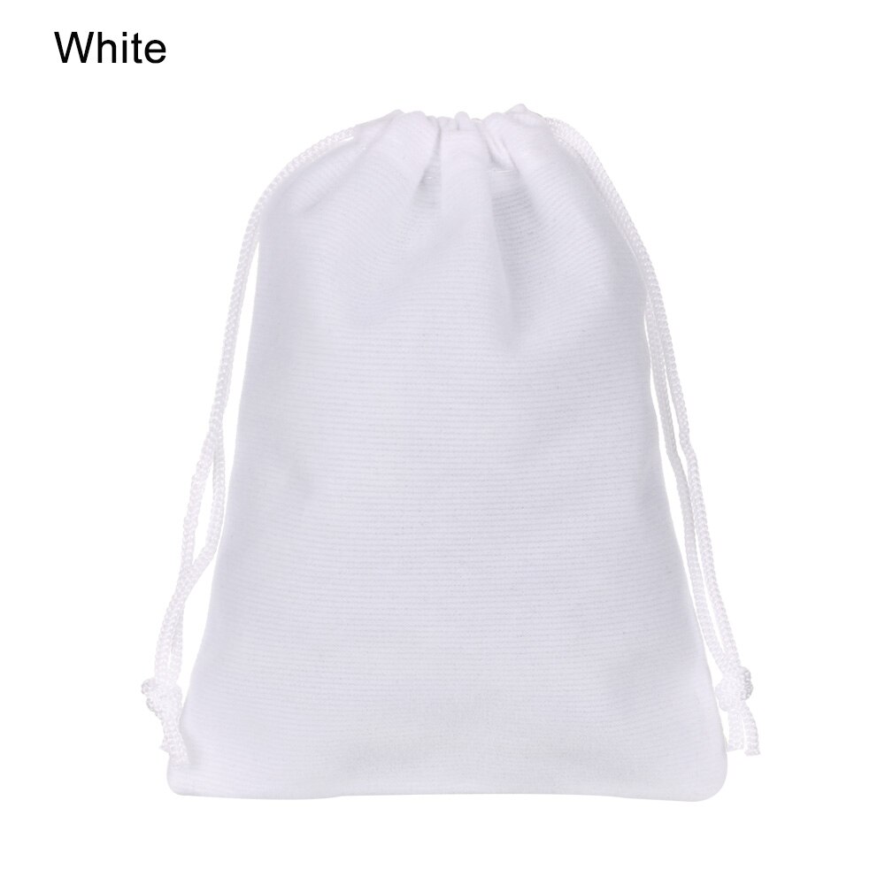 10x12cm Small Velvet Drawstring Pouch Bag Durble Christmas/Wedding Bags Beauty Dice Storage: white