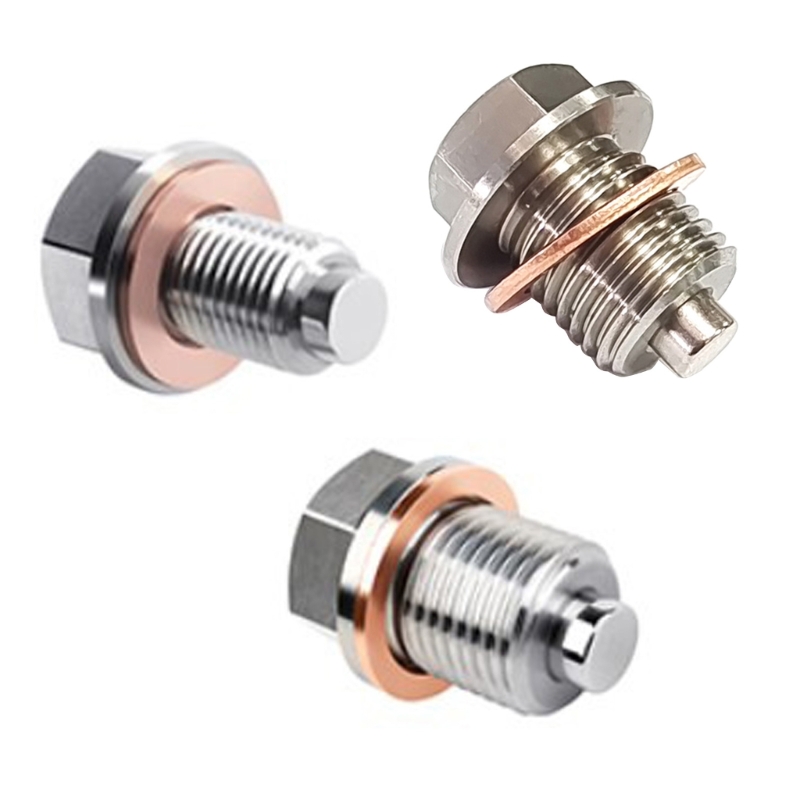 MACHSWON 2 Set M16x1.5 Olie Afvoer Plug Magnetische Aluminium Sump Afvoermoer Olie Afvoerbout met 2 Wasmachine Auto Motorfiets Paars