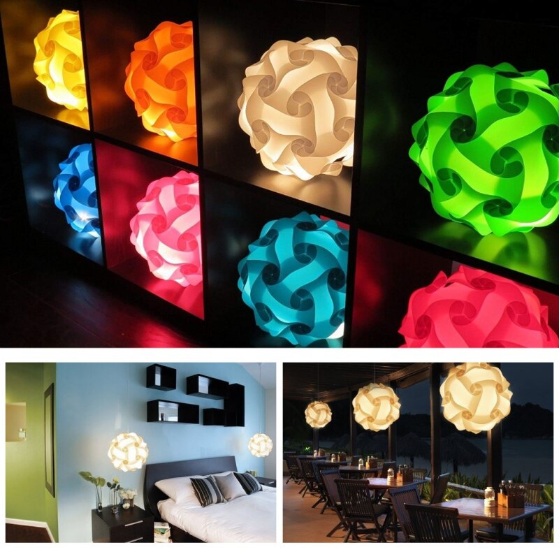 Thuis Jigsaw Lamp Schaduw Plastic DIY Puzzel Lampenkap Set, moderne IQ Licht Met Plafond Armatuur Bloem Jigsaw IQ Lampenkap