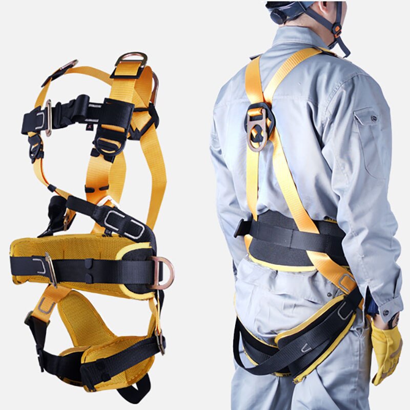 Adjustable Aerial Work Safety Belt Five-Point Safety Fall Protection Belt Camping Climbing Rope Construction Work Safety Belt