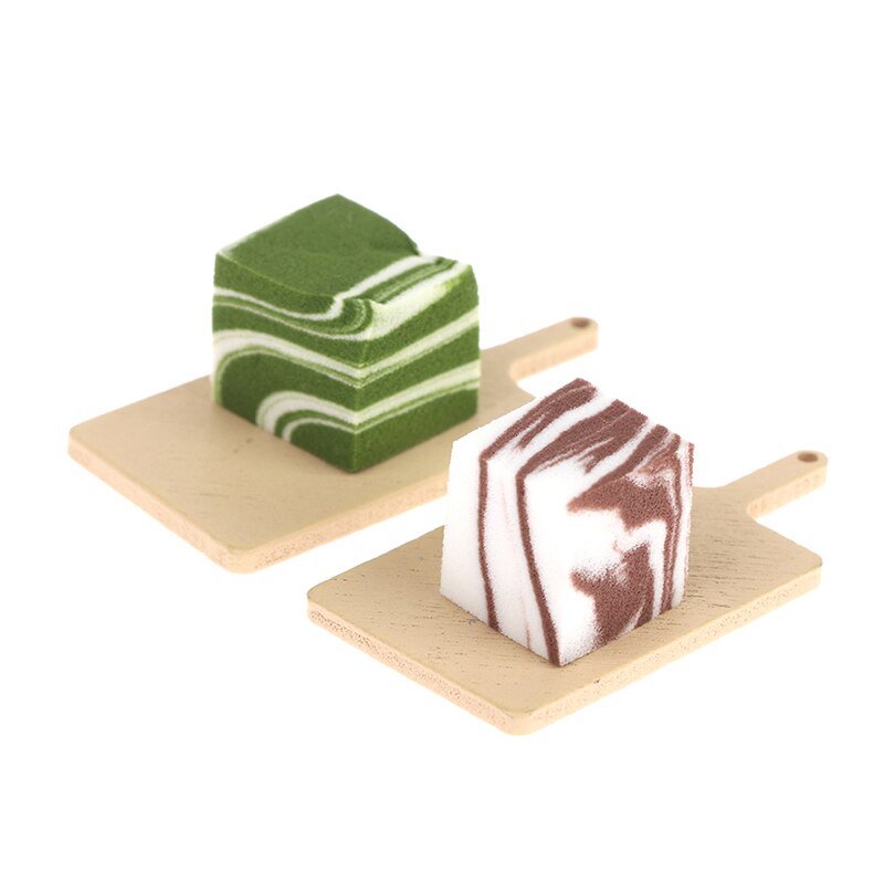 1:12 Dollhouse Miniatuur Lade Mousse Cake Set Craft Diy Keuken Voedsel Accessoires Nep Miniatuur